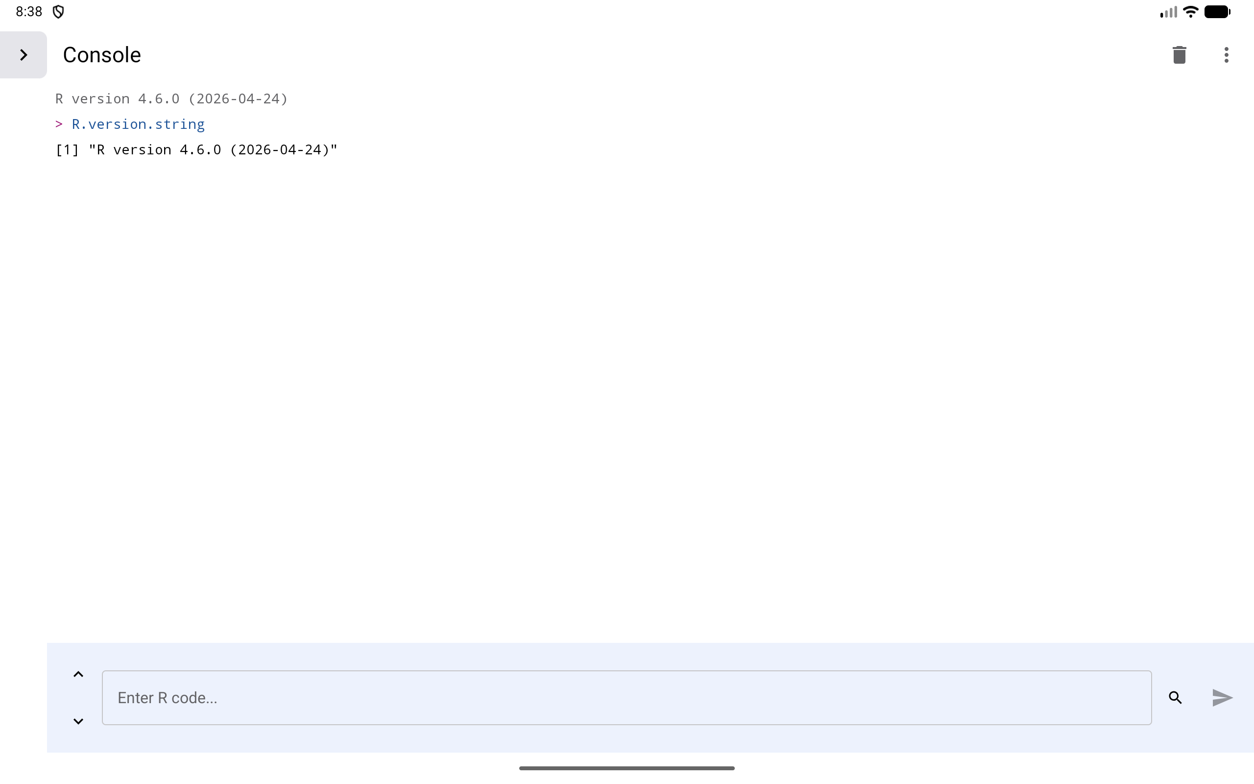Sidebar collapsed on a tablet, with expand button
